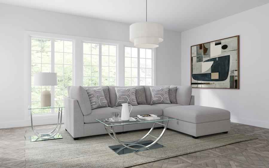 Cambria 4-piece Upholstered Modular Sectional Sofa Grey