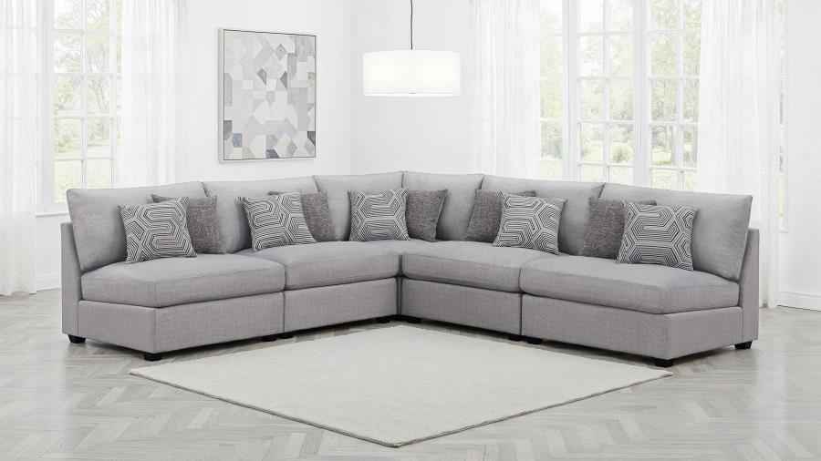 Cambria 5-piece Upholstered Modular Sectional Sofa Grey