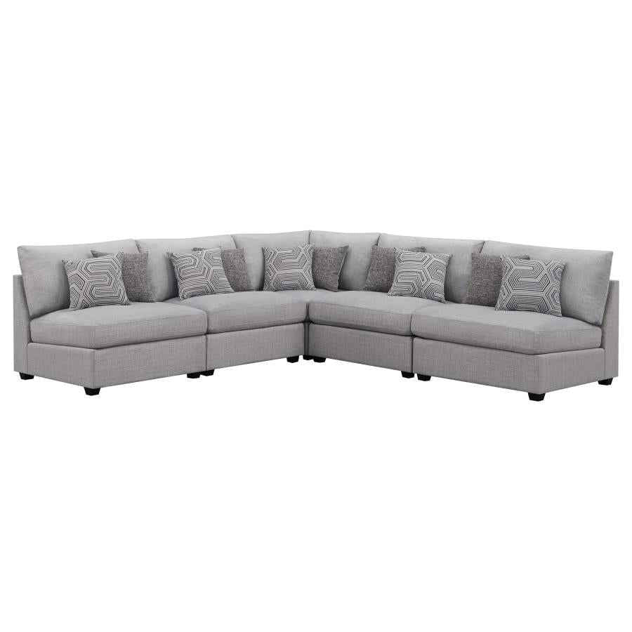 Cambria 5-piece Upholstered Modular Sectional Sofa Grey
