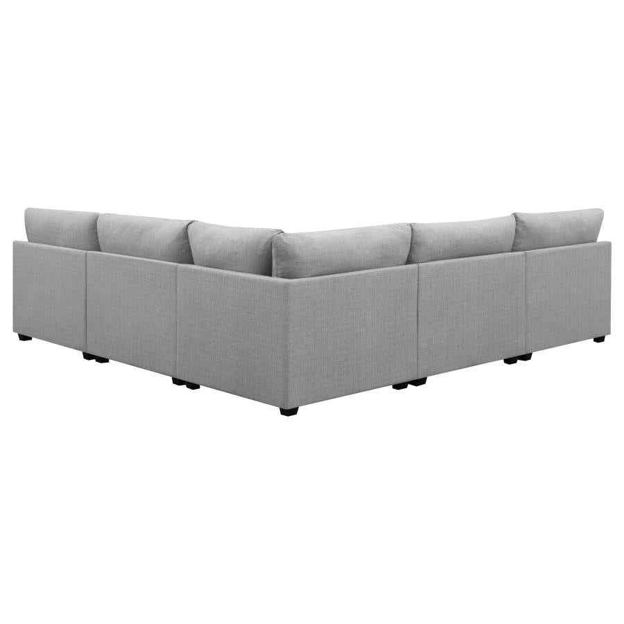 Cambria 5-piece Upholstered Modular Sectional Sofa Grey