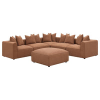 Jennifer Upholstered Corner Chair Terracotta