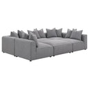 Jennifer 6-piece Upholstered Modular Sectional Grey