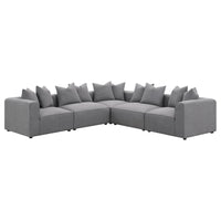 Jennifer Upholstered Armless Chair Grey