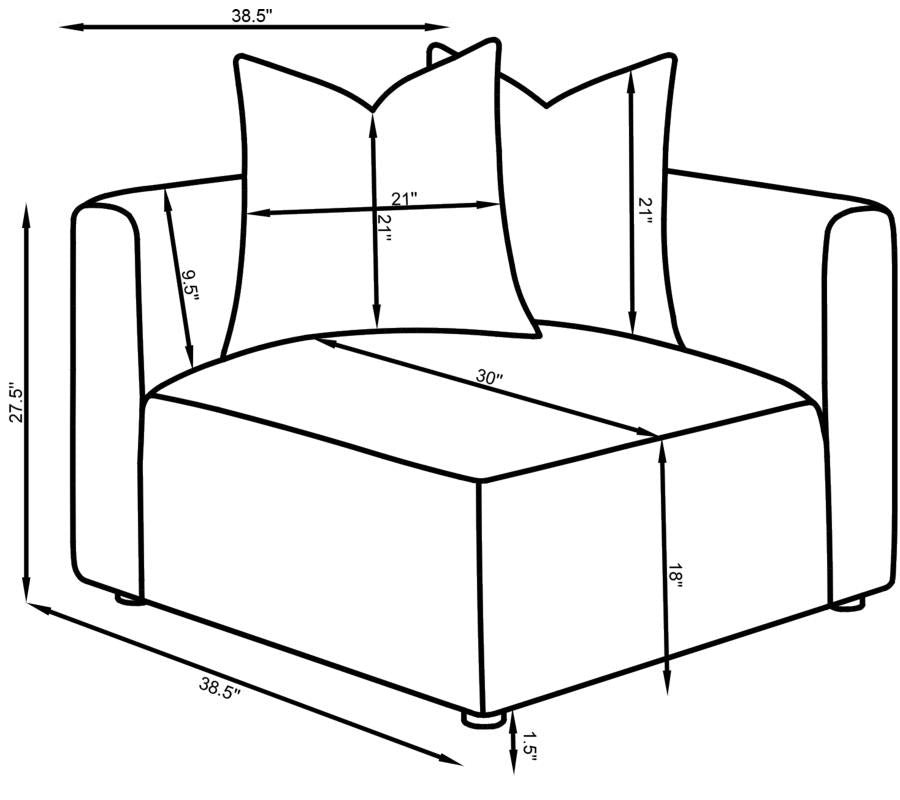 Jennifer Upholstered Corner Chair Grey