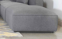 Jennifer Square Upholstered Ottoman Grey