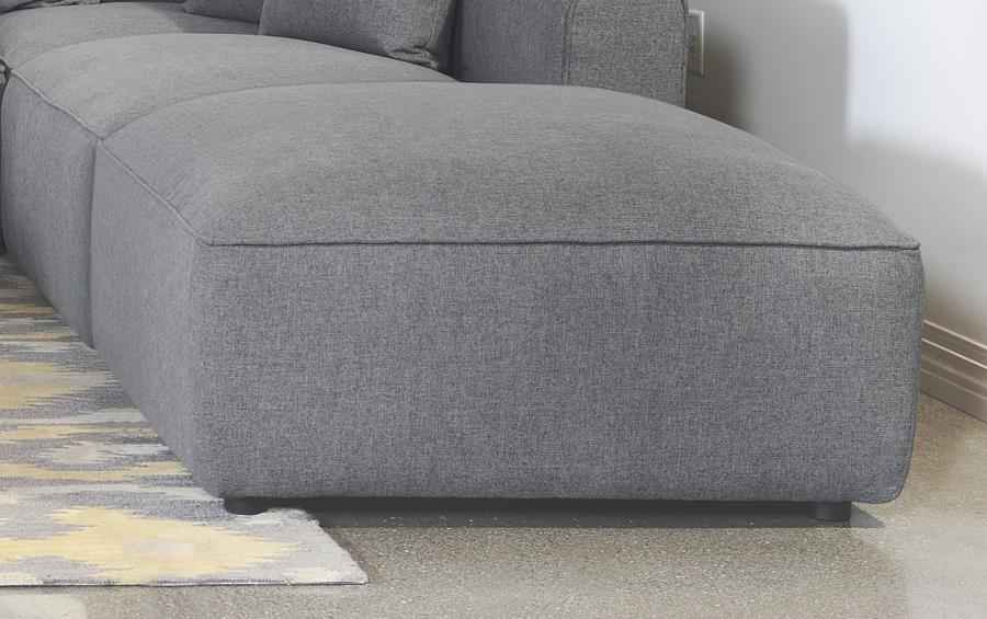 Jennifer Square Upholstered Ottoman Grey