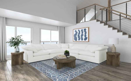 Raleigh 5-piece Boucle Upholstered Modular Sectional Ivory