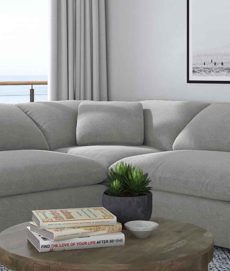 Raleigh Boucle Upholstered Corner Chair Grey