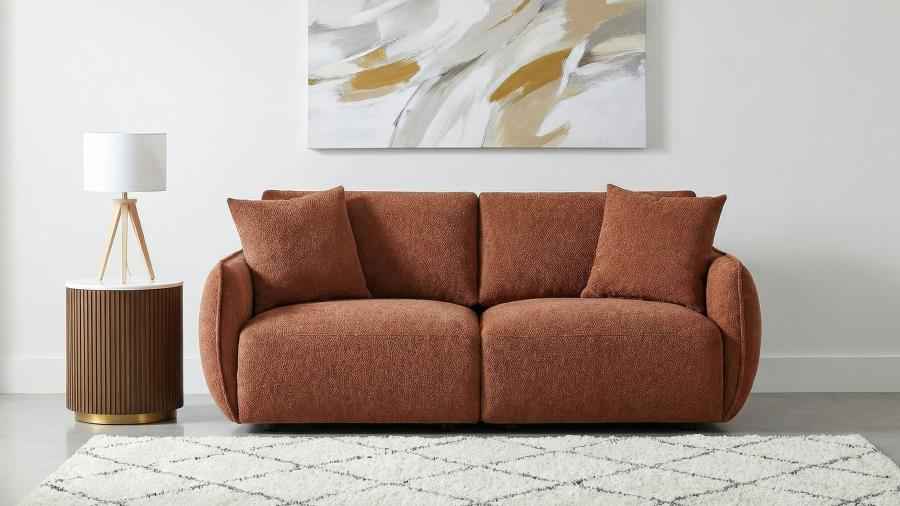 Elysia Fabric Upholstered Modular Lounge Loveseat Coral