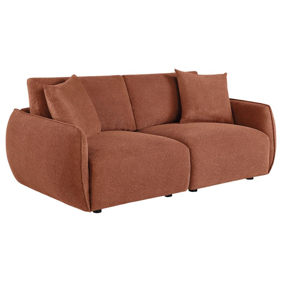 Home & Sleep Outlet - Elysia Chenille Upholstered Modular Lounge Loveseat Coral