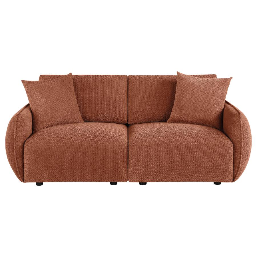 Home & Sleep Outlet - Elysia Chenille Upholstered Modular Lounge Loveseat Coral
