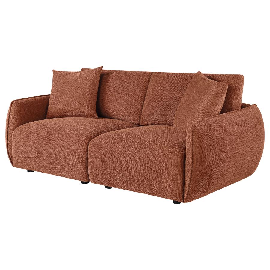 Home & Sleep Outlet - Elysia Chenille Upholstered Modular Lounge Loveseat Coral