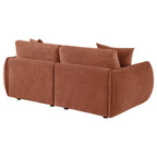 Home & Sleep Outlet - Elysia Chenille Upholstered Modular Lounge Loveseat Coral