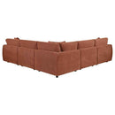 Elysia 5-piece Fabric Upholstered Modular Sectional Sofa Coral