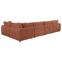 Elysia 5-piece Fabric Upholstered Modular Sectional Sofa Coral