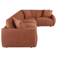 Elysia 5-piece Fabric Upholstered Modular Sectional Sofa Coral