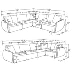 Elysia 5-piece Chenille Upholstered Modular Sectional Sofa Coral