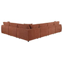 Elysia 6-piece Fabric Upholstered Modular Sectional Sofa Coral