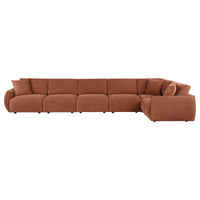 Elysia 6-piece Fabric Upholstered Modular Sectional Sofa Coral