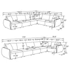 Elysia 6-piece Chenille Upholstered Modular Sectional Sofa Coral