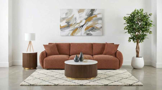 Elysia Fabric Upholstered Modular Lounge Sofa Coral