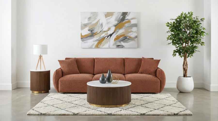 Elysia Fabric Upholstered Modular Lounge Sofa Coral