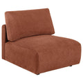Home & Sleep Outlet - Elysia Chenille Upholstered Modular Armless Chair Coral