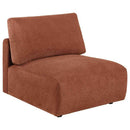 Elysia Fabric Upholstered Modular Armless Chair Coral