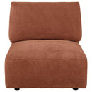 Elysia Fabric Upholstered Modular Armless Chair Coral