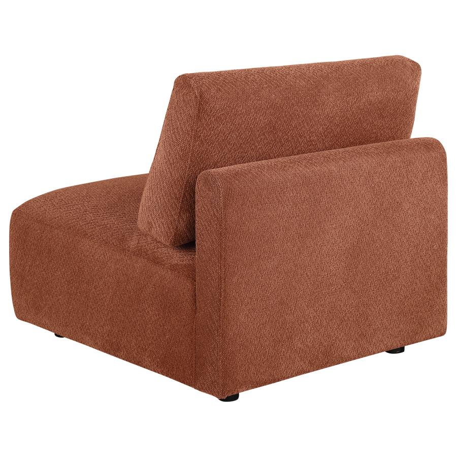 Home & Sleep Outlet - Elysia Chenille Upholstered Modular Armless Chair Coral