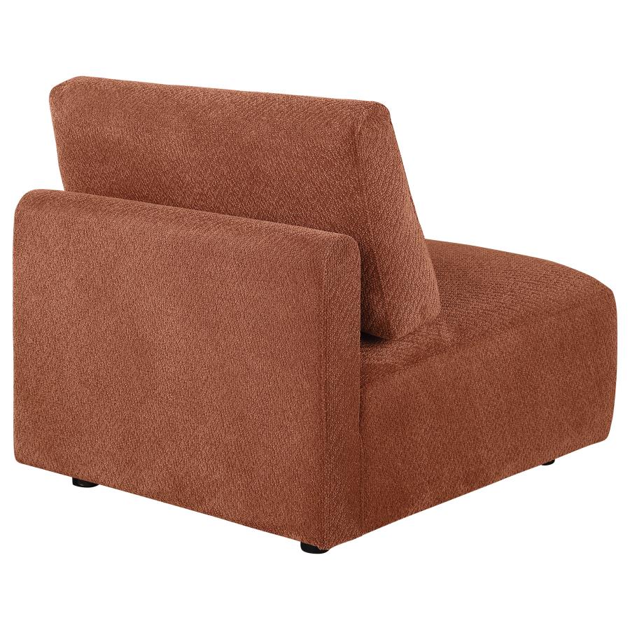 Home & Sleep Outlet - Elysia Chenille Upholstered Modular Armless Chair Coral