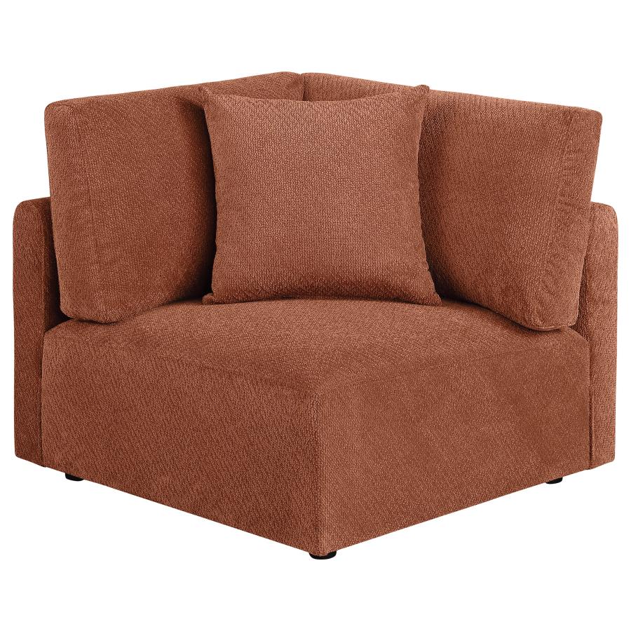 Home & Sleep Outlet - Elysia Chenille Upholstered Modular Corner Chair Coral