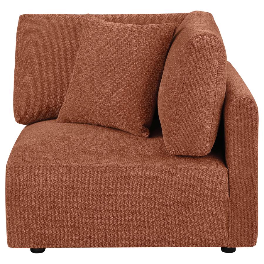 Home & Sleep Outlet - Elysia Chenille Upholstered Modular Corner Chair Coral