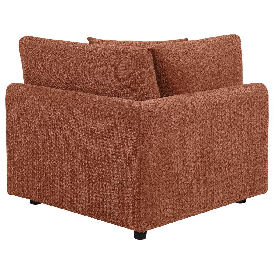 Home & Sleep Outlet - Elysia Chenille Upholstered Modular Corner Chair Coral