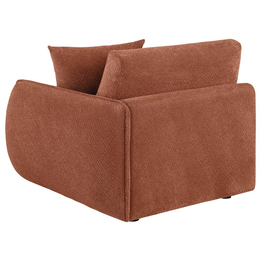 Home & Sleep Outlet - Elysia Chenille Upholstered Modular RAF Chair Coral