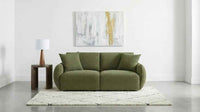 Elysia Fabric Upholstered Modular Lounge Loveseat Green