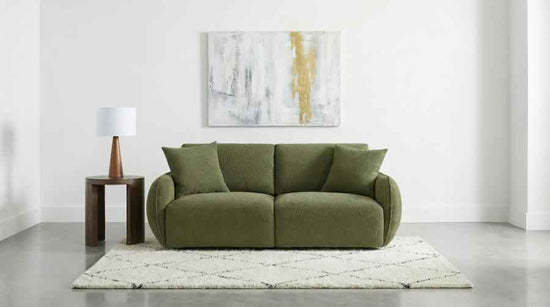 Elysia Fabric Upholstered Modular Lounge Loveseat Green