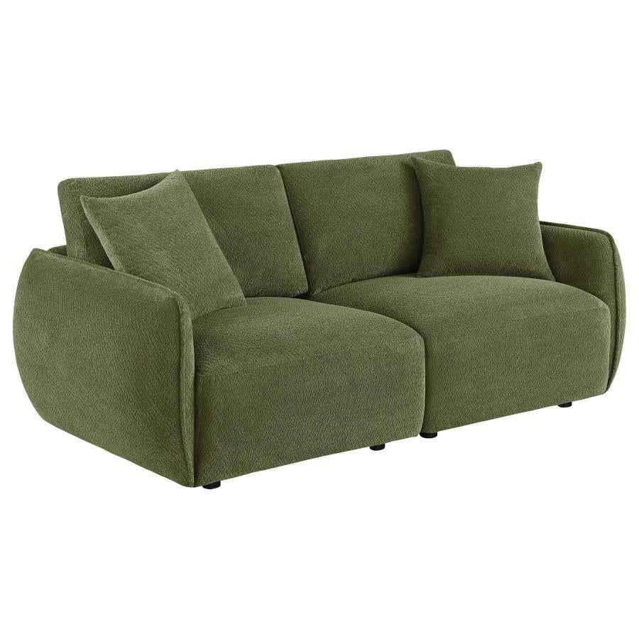 Elysia Fabric Upholstered Modular Lounge Loveseat Green