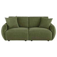 Elysia Fabric Upholstered Modular Lounge Loveseat Green