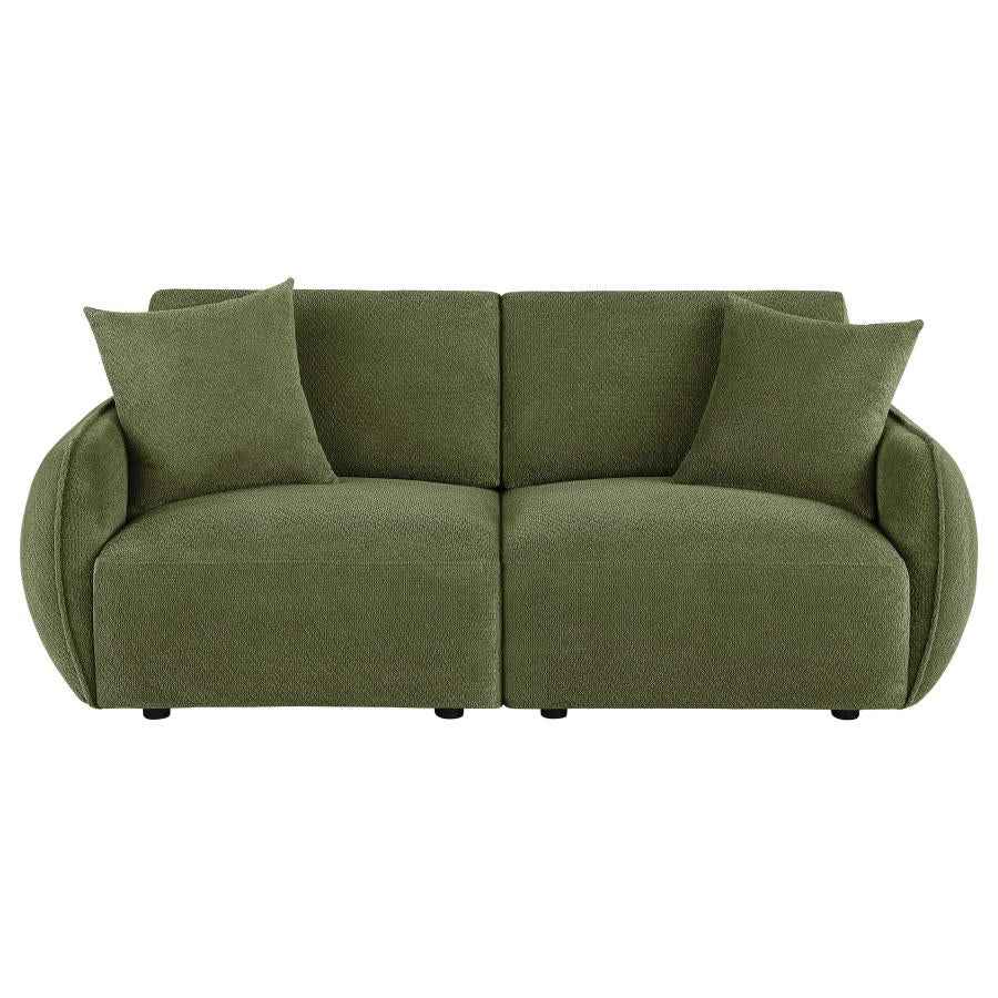Elysia Fabric Upholstered Modular Lounge Loveseat Green