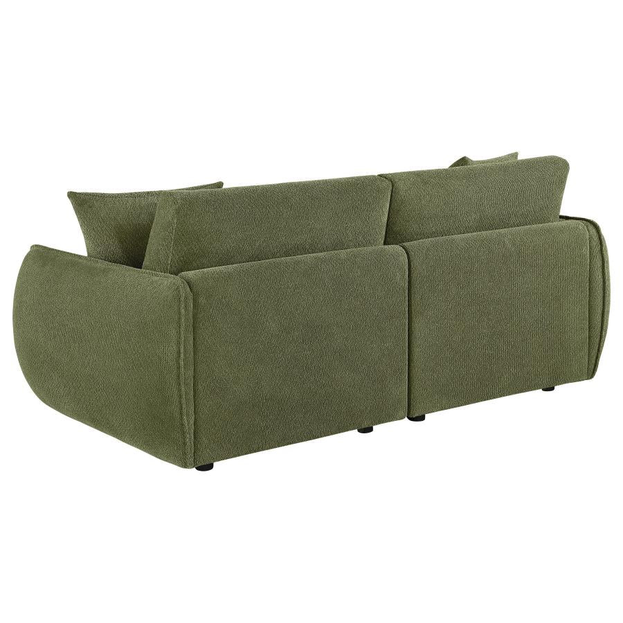 Home & Sleep Outlet - Elysia Chenille Upholstered Modular Lounge Loveseat Green