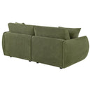 Elysia Fabric Upholstered Modular Lounge Loveseat Green