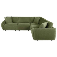 Elysia 5-piece Fabric Upholstered Modular Sectional Sofa Green