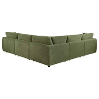 Elysia 5-piece Fabric Upholstered Modular Sectional Sofa Green