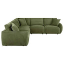 Elysia 5-piece Fabric Upholstered Modular Sectional Sofa Green