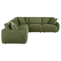 Elysia 5-piece Fabric Upholstered Modular Sectional Sofa Green