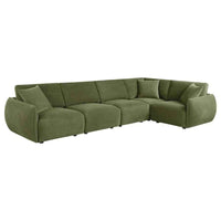 Elysia 5-piece Fabric Upholstered Modular Sectional Sofa Green