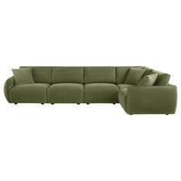 Elysia 5-piece Fabric Upholstered Modular Sectional Sofa Green