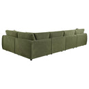 Elysia 5-piece Fabric Upholstered Modular Sectional Sofa Green