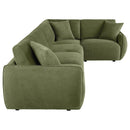 Elysia 5-piece Fabric Upholstered Modular Sectional Sofa Green